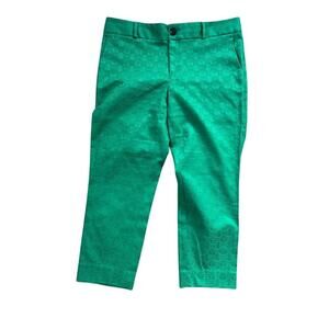 Banana Republic Jacquard Hampton slacks, size 8S, Emerald green